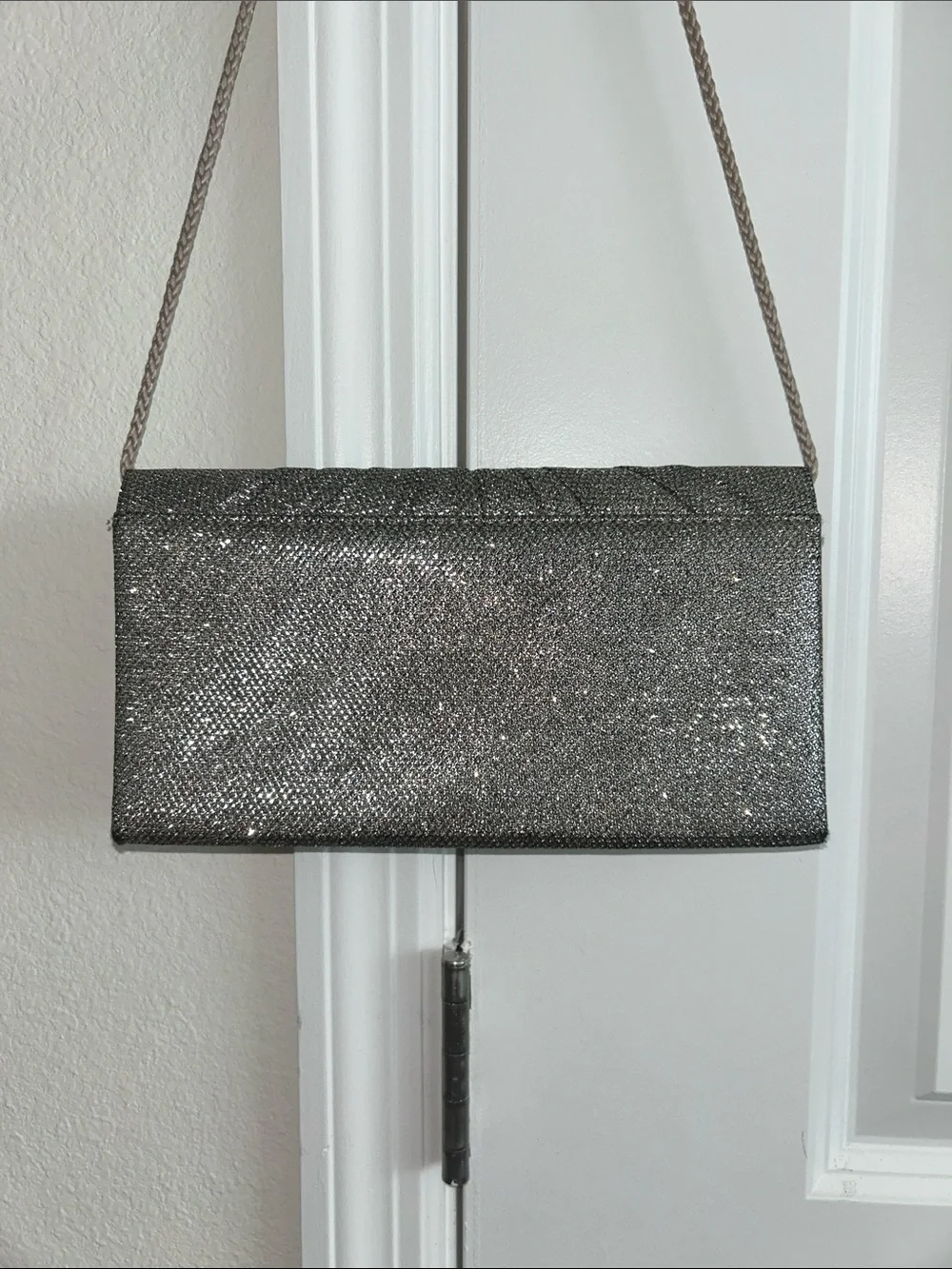 Metallic Gunmetal Evening Crossbody Bag